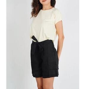 James Perse Deep Pocket Black Tie Front Shorts 29